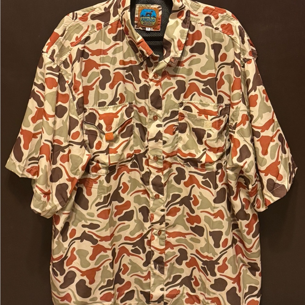 High end Amigo Men's University of Texas Camouflage Casual Shirt